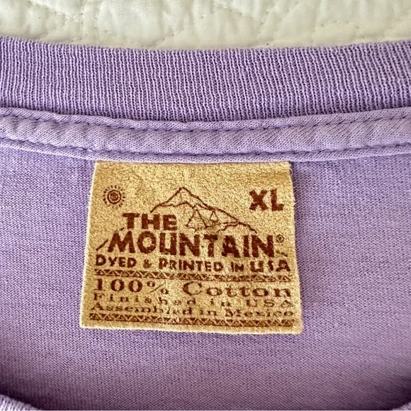 The Mountain Leather Tag Purple Cat Kitten Print Long Sleeve Shirt Y2K Vintage - Picture 2 of 8